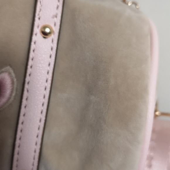 NWOT Juicy Couture Pink, Gold & Tan Women's Crossbody Plushie Soft w Hang Charm - Picture 6 of 10